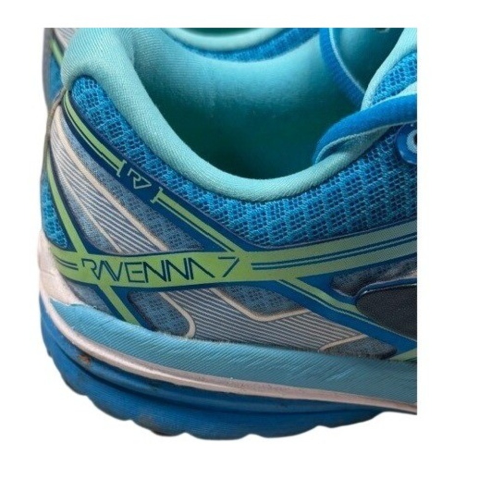Brooks Ravenna 7 Womens Running Shoes Blue Teal Lime Green Sneakers 9.5 - Picture 6 of 9